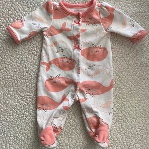 Carters Child Of Mine Sleep And Play Pink Whales (Preemie)